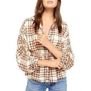 Size XS Free People Pacific Dawn Drawstring Plaid